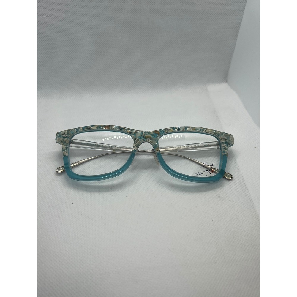 Shwood Canby Blue Seashellโ Inlay Optical Glasses Frames Handcrafted USA
